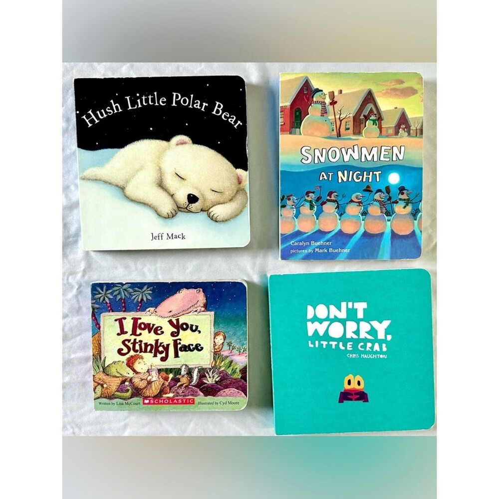 Lot of 4 Children’s Board Books – Polar Bear, Snowmen, I Love You, Little Crab